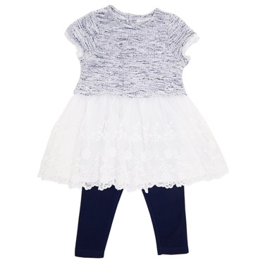 Toddler Lace And Knit Dress Set